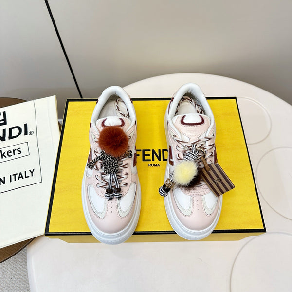 Fendi 25 Match Platform Sneakers Pink Cowhide 469480