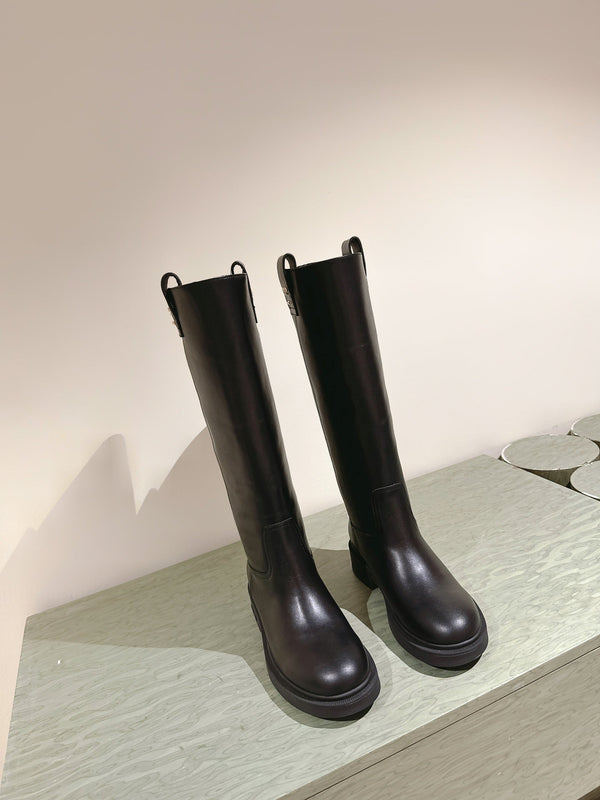 Fendi Long Boots Black Cowhide 463746