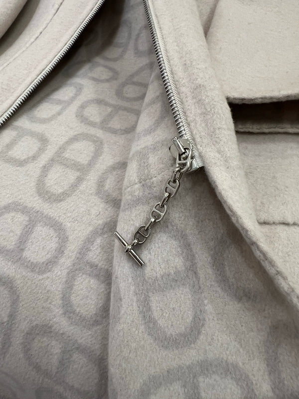 HM 25 Classic Pig-Nose Floral Coat White Cashmere 305175