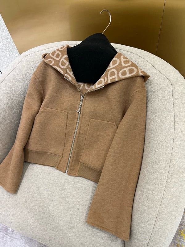 Cappotto con cappuccio classico HM 25 Pig Nose Monogram in cashmere marrone 305170
