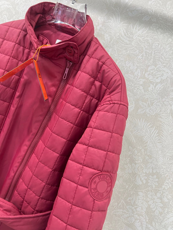HM 25 Diamond-Guilted Padded Jacket Red Cotton and Polyester 302845