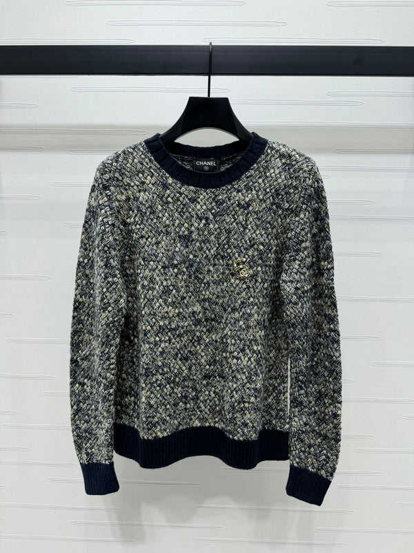 CC 25 Contrast Color Sweater 5 Brooch Gray Wool 305409