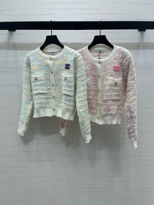 CC 25 Cardigan lavorato a maglia con bottoni in lana blu 305392