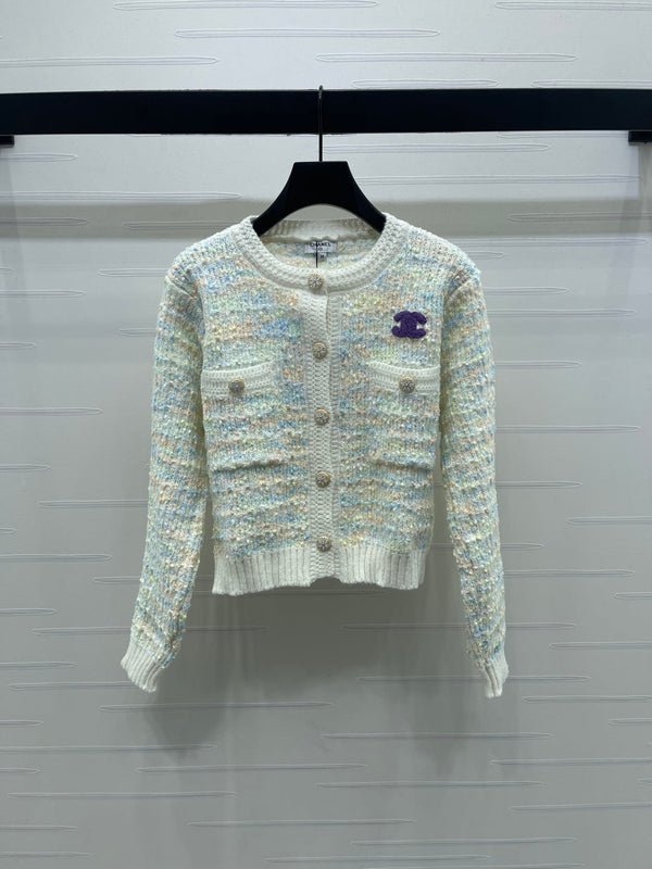 CC 25 Cardigan lavorato a maglia con bottoni in lana blu 305392