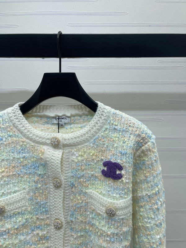 CC 25 Cardigan lavorato a maglia con bottoni in lana blu 305392