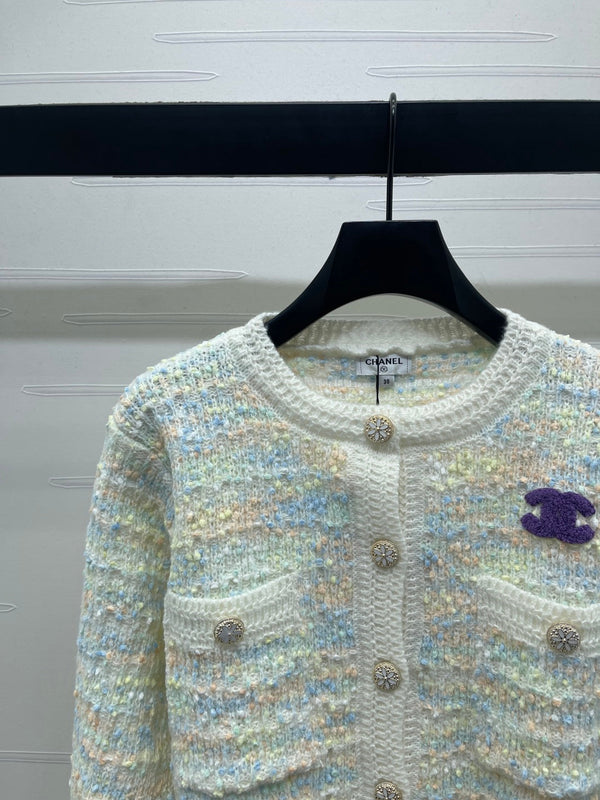 CC 25 Cardigan lavorato a maglia con bottoni in lana blu 305392