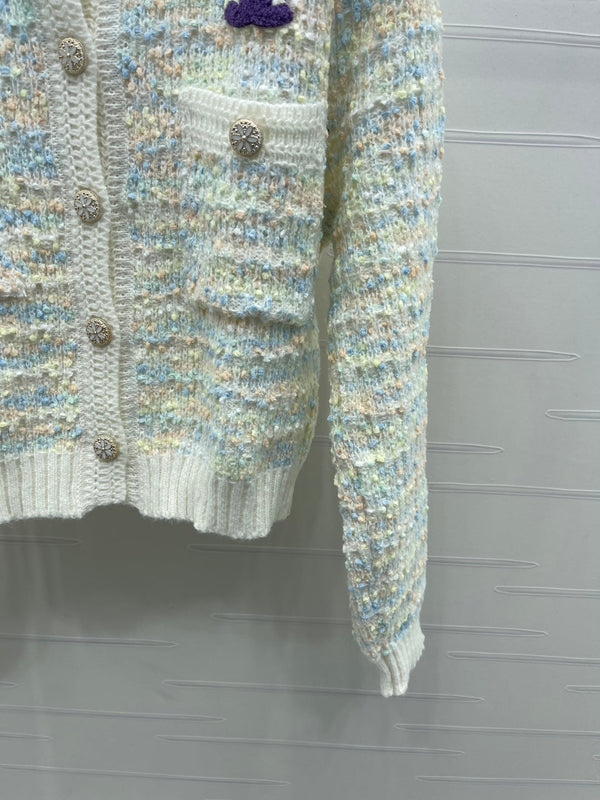 CC 25 Cardigan lavorato a maglia con bottoni in lana blu 305392