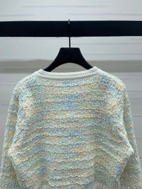 CC 25 Cardigan lavorato a maglia con bottoni in lana blu 305392