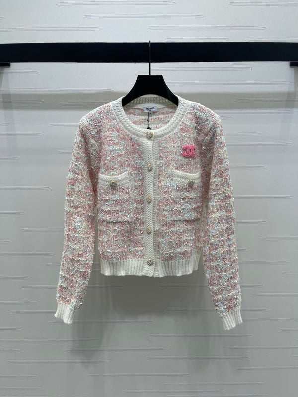 CC 25 Knitted Cardigan Button Pink Wool 305391