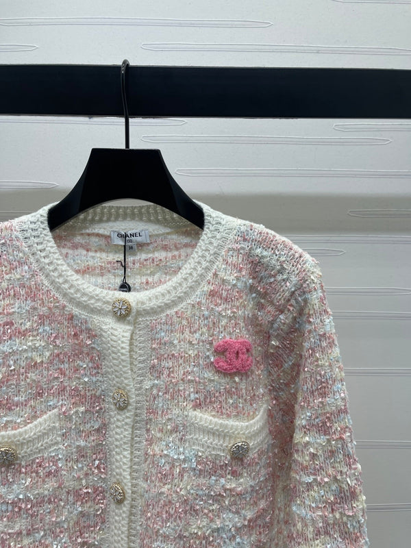 CC 25 Knitted Cardigan Button Pink Wool 305391