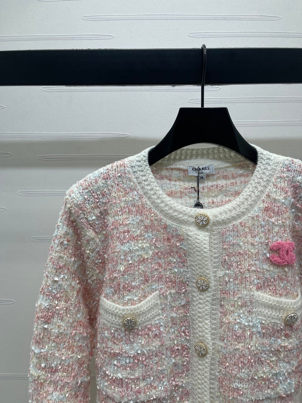 CC 25 Knitted Cardigan Button Pink Wool 305391