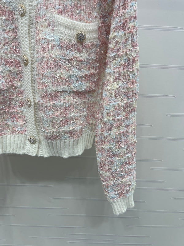 CC 25 Knitted Cardigan Button Pink Wool 305391