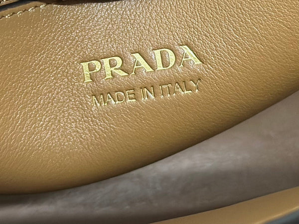 Pra 1BA418 Small Shopping Double Bag 28cm Brown Cowhide  267514