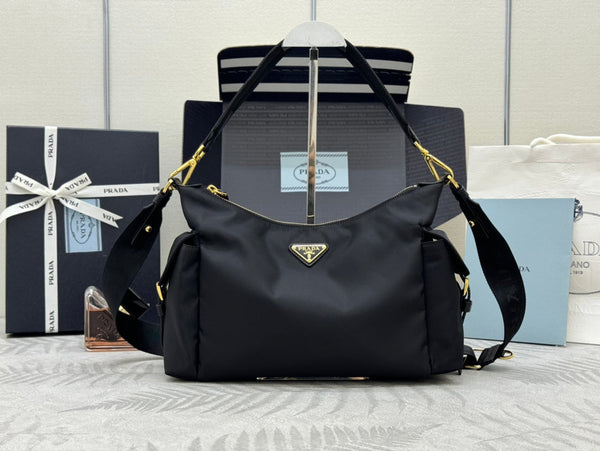 Pra Explorer Bag 32cm Black Nylon and Calfskin 267408