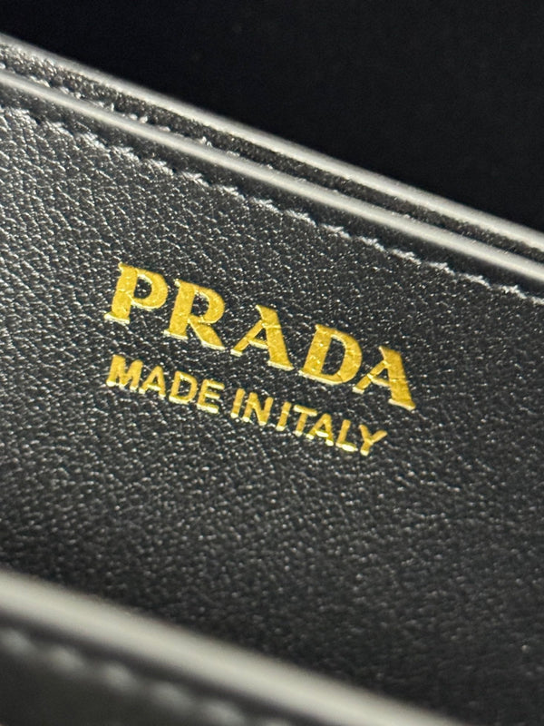 Pra Double Shopping Bag 32cm Black Cowhide 267277