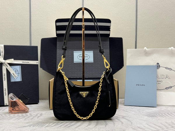 Pra Velvet Hobo Black Should Bag 267179
