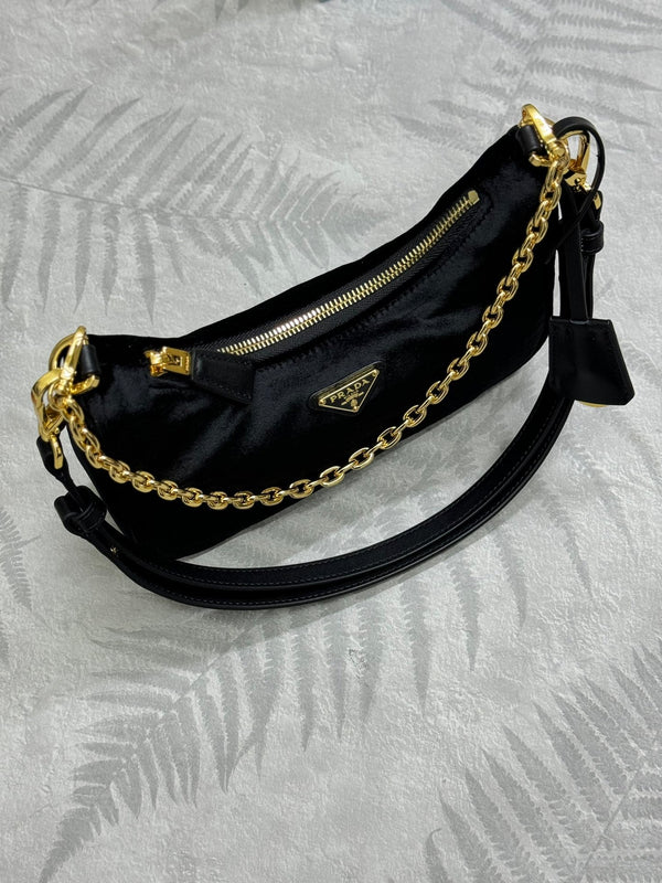 Pra Velvet Hobo Black Should Bag 267179