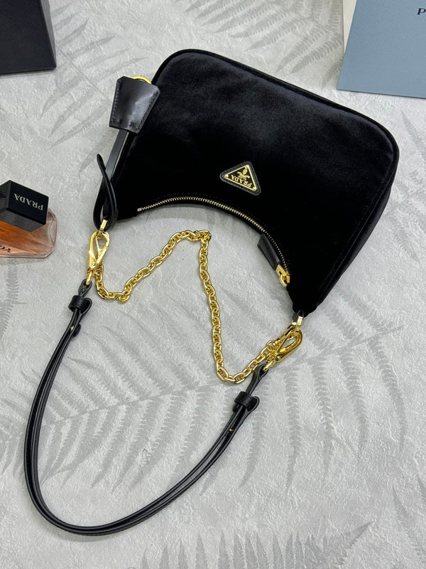 Pra Velvet Hobo Black Should Bag 267179