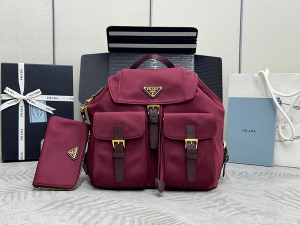 Pra Classic Large Backpack Red Nylon 267172