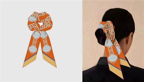 HM Twilly Small Silk Scarf and Detachable Hairband 825646