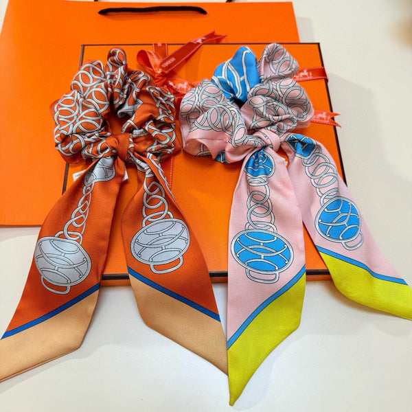 HM Twilly Small Silk Scarf and Detachable Hairband 825646