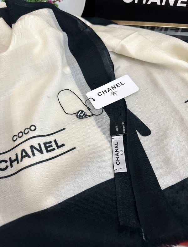CC 25 Coco Scarf 100cm White Cashmere 825617