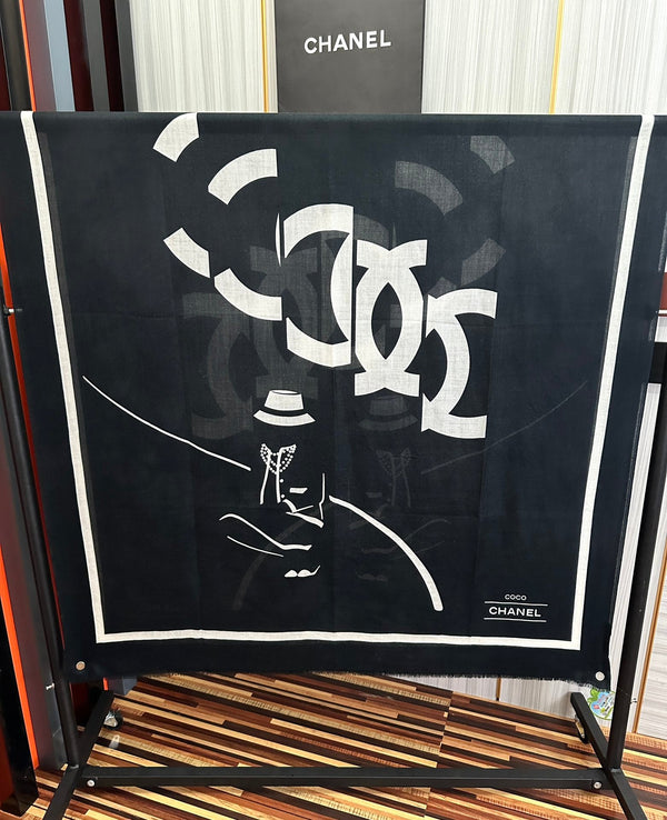 CC 25 Coco Scarf 100cm Black Cashmere 825616