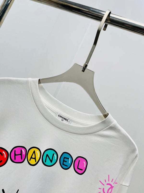 CC 25 Felpa in cotone con stampa graffiti a maniche lunghe e vestibilità ampia