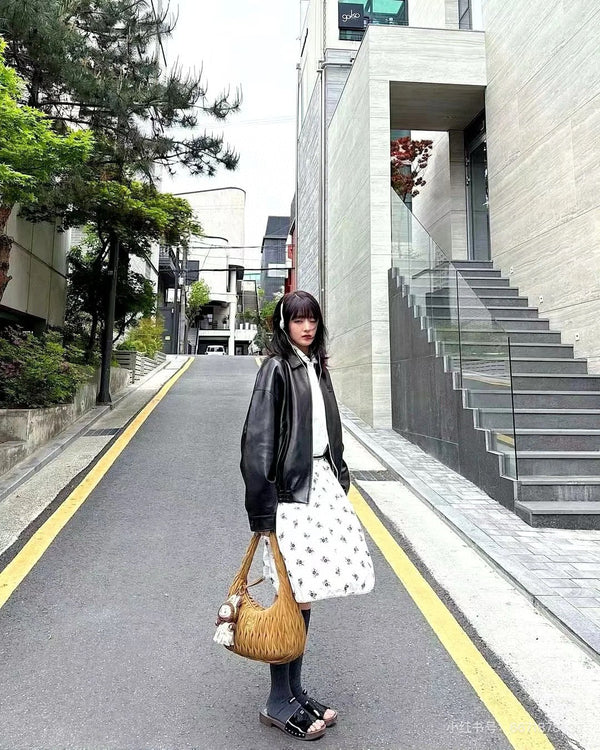 Miumiu Short Flower Skirt White Cotton