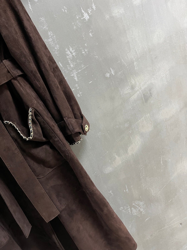 CC 25 Chain Trench Coat Blend Chocolate Brown Cashmere