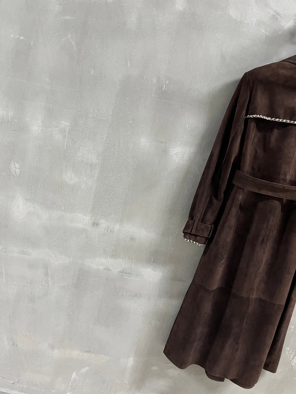 CC 25 Chain Trench Coat Blend Chocolate Brown Cashmere