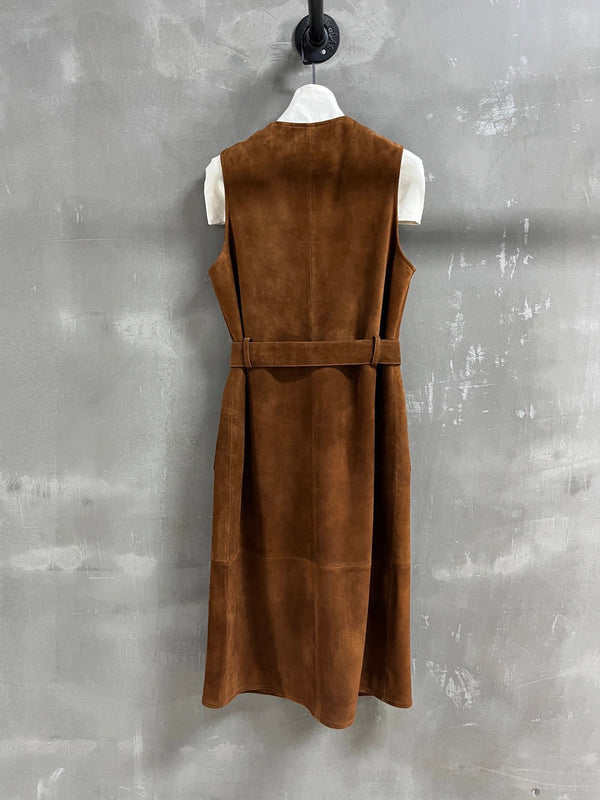 CC 25 Chain Trench Vest Coat Blend Tan Cashmere