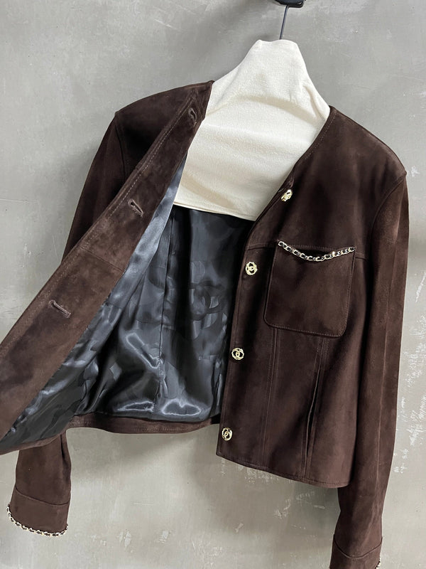 CC 25 Chain Jacket Blend Chocolate Brown Cashmere
