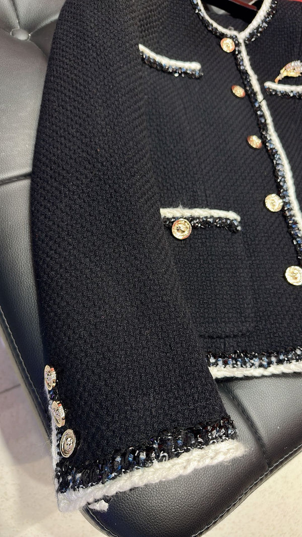 CC 25SS Classic Fragrance Style Jacket Black Wool