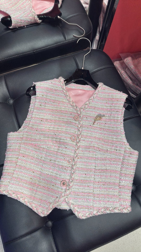 CC 25 Sleeveless Vest Jacket Pink Polyester