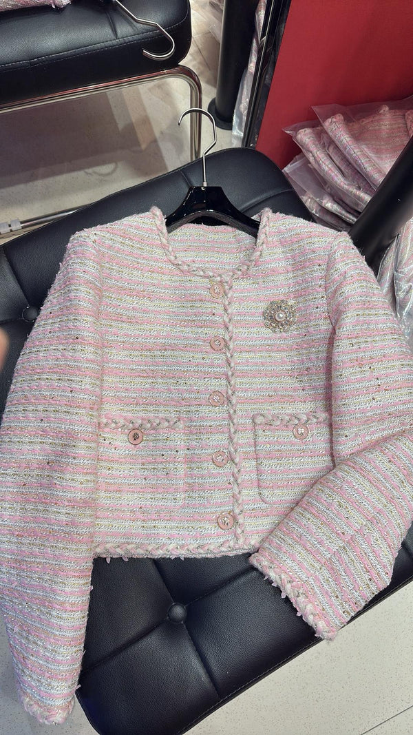 CC 25 Braided Jacket Light Pink Cotton