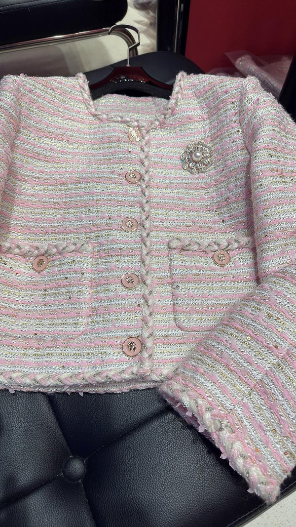 CC 25 Braided Jacket Light Pink Cotton