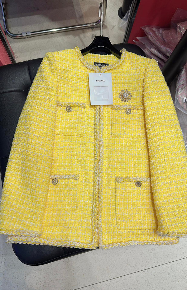 CC Long Sleeve Jacket Yellow Cotton