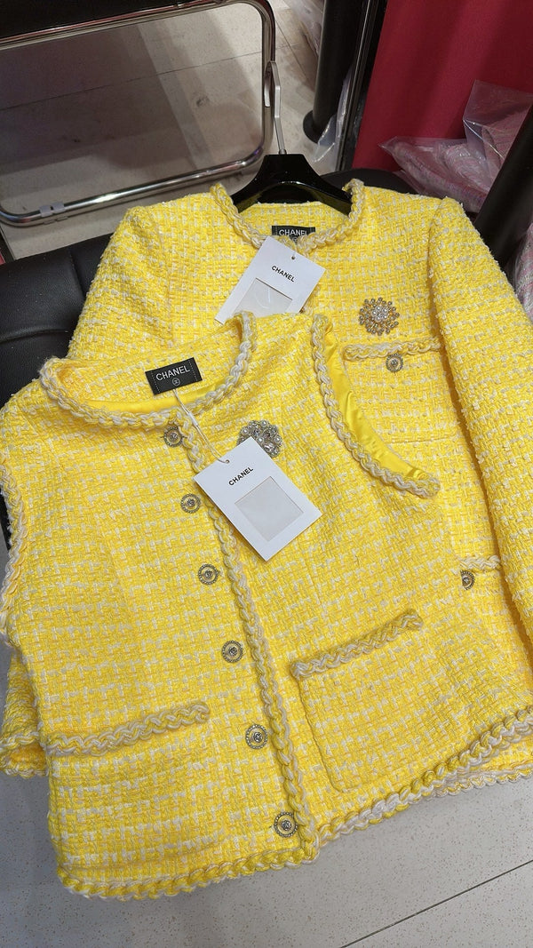 CC Long Sleeve Jacket Yellow Cotton
