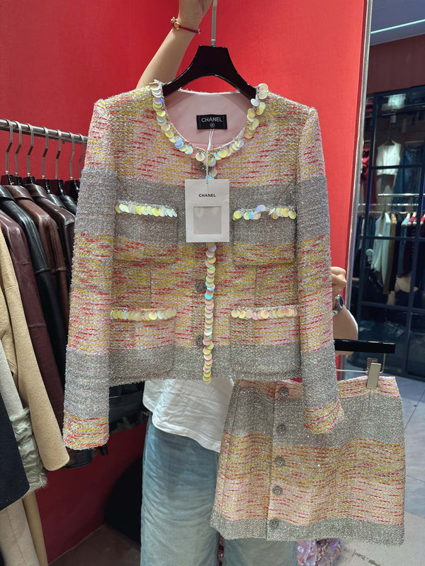 CC 25Ss Suit Jacket and Skirt Colorful Cotton