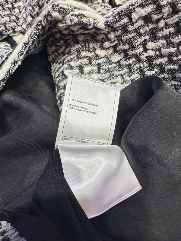 CC 25Ss Piece Style Jacket Black and White Tweed