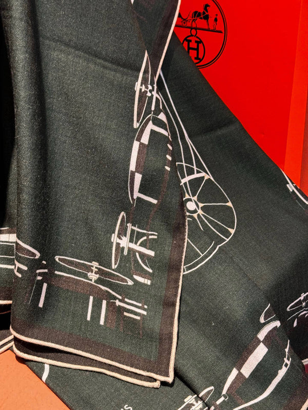 HM Double-Sided Square Scarf 140cm Dark Green Cashmere 828712