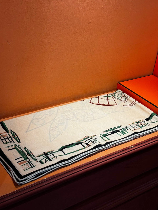 HM Double-Sided Square Scarf 140cm White Cashmere 828711