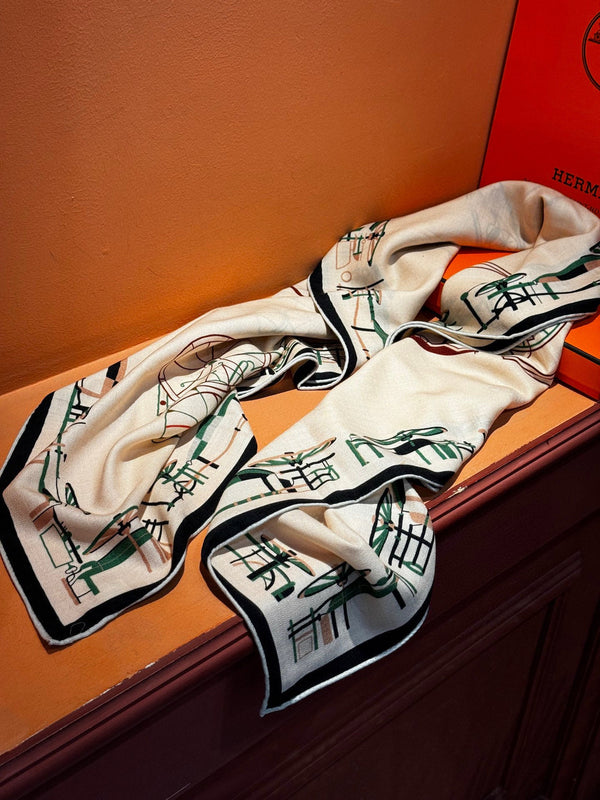 HM Double-Sided Square Scarf 140cm White Cashmere 828711