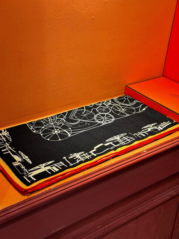 Sciarpa quadrata double-face HM 140 cm Cashmere nero 828710