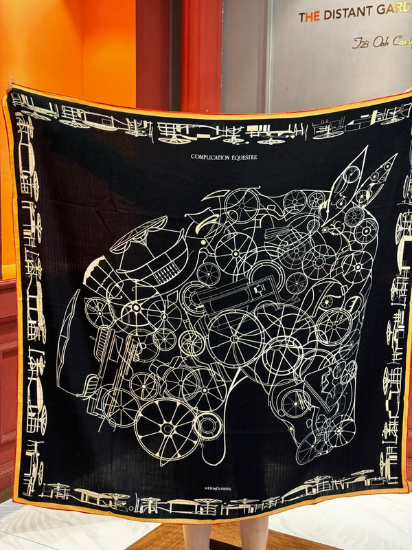 Sciarpa quadrata double-face HM 140 cm Cashmere nero 828710