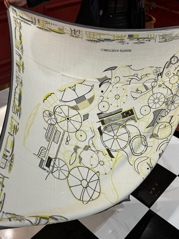 HM Double-Sided Square Scarf 140cm White Cashmere 828708