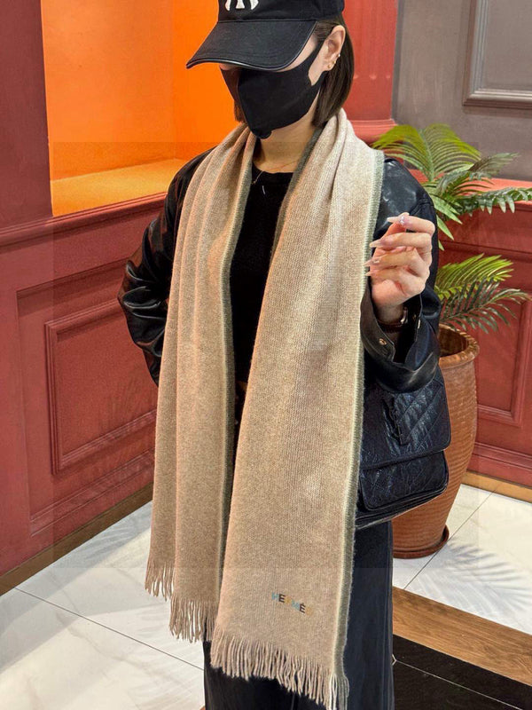 Sciarpa lunga lavorata a maglia HM 180 cm Cashmere grigio 828645