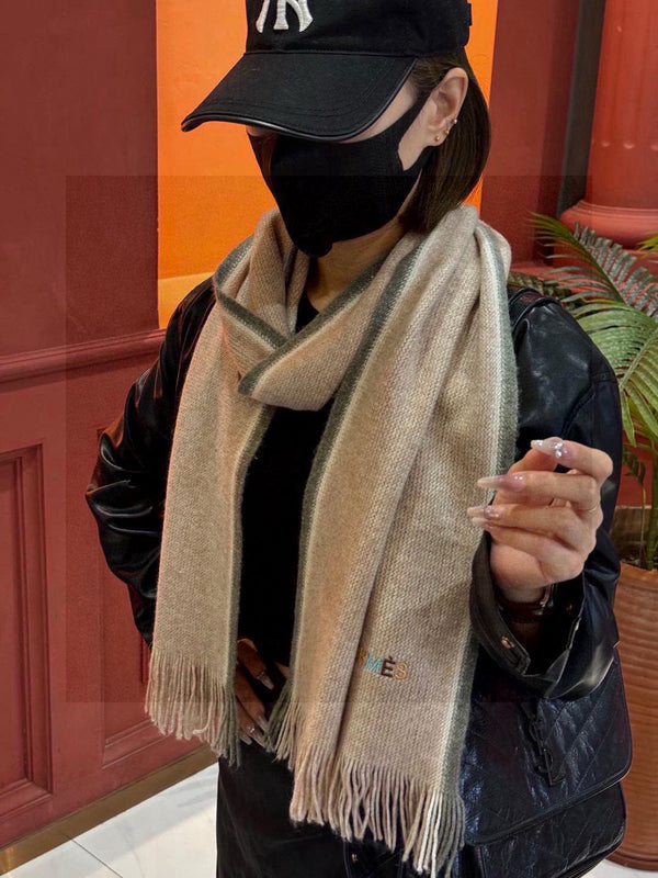 Sciarpa lunga lavorata a maglia HM 180 cm Cashmere grigio 828645