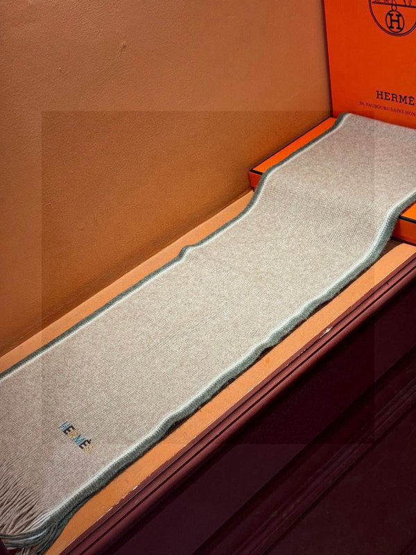 Sciarpa lunga lavorata a maglia HM 180 cm Cashmere grigio 828645